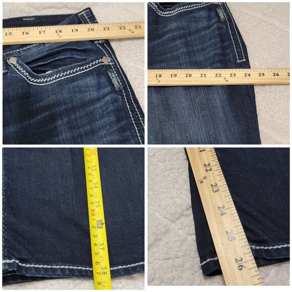 Silver Jeans Co Womens Blue Suki Flap Pockets Capri Denim Mid Rise Size 24 - Picture 10 of 11